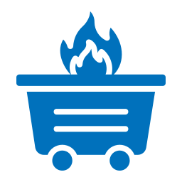 Пожар в мусорном контейнере иконка