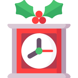 reloj de navidad icono