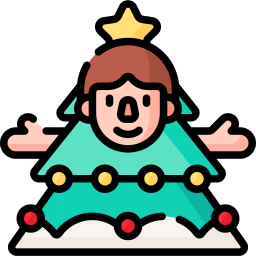Christmas tree costume icon