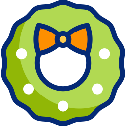 Christmas wreath icon