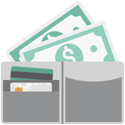 Cash wallet icon