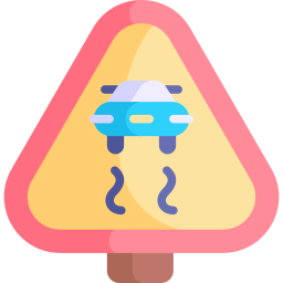 Slippery road icon