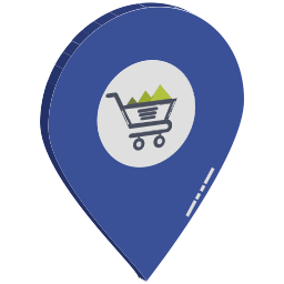 Cart in gps icon