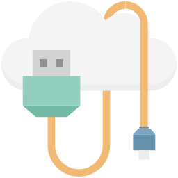 Cloud cable connector icon
