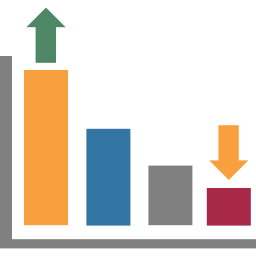 gráfico decreciente icono