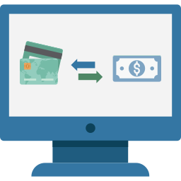 Credit card to cash icon