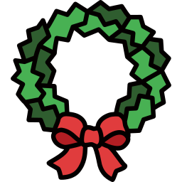 Christmas wreath icon