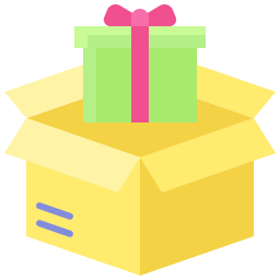 caja de regalo icono