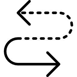 flecha curva icono
