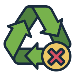 niet recyclebaar icoon