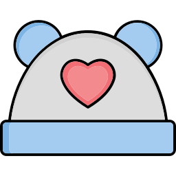 chapéu de bebê com coração Ícone