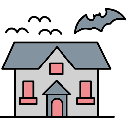 Halloween mansion icon