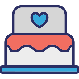 Valentine cake icon