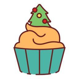 Christmas cupcake icon