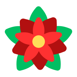 Poinsettia flower icon