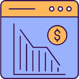 Online business chart icon