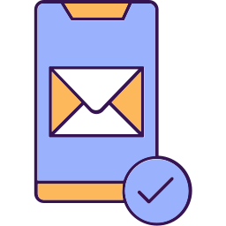 Мобильный подтвержденный почтовый ящик иконка