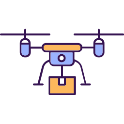 postbezorging met drones icoon