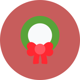 Christmas wreath icon