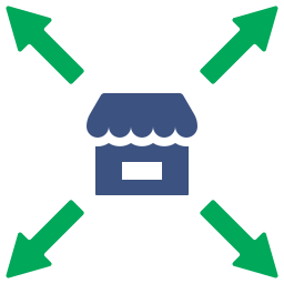 expansion commerciale Icône