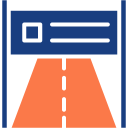 bandera de carretera icono