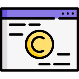 derechos de autor icono