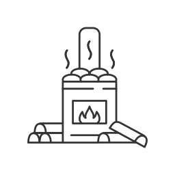 Wood burning sauna icon