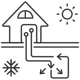 zrównoważona klimatyzacja domu ikona