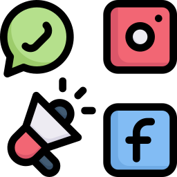 medios de comunicación social icono