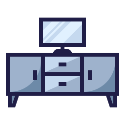 brede tv-tafel icoon