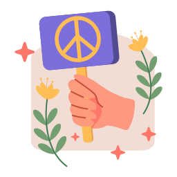 mano con simbolo di pace icona