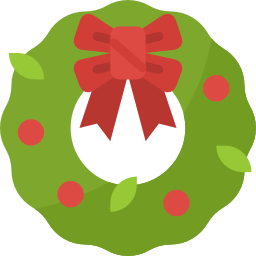 Christmas wreath icon