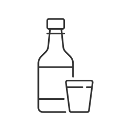 botella y vaso icono