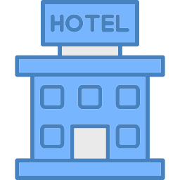 edificio del hotel icono