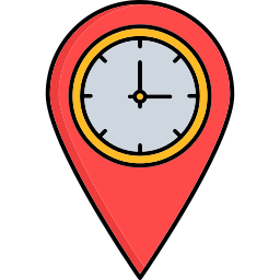 hora de ubicación icono