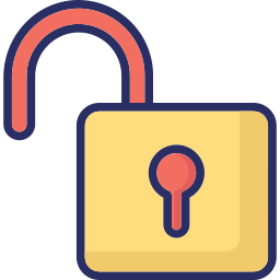 Unlock padlock icon