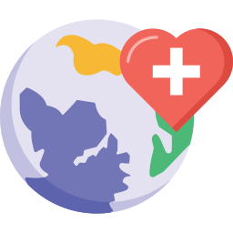 międzynarodowa opieka zdrowotna ikona