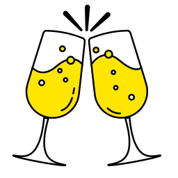 Champagne glasses icon
