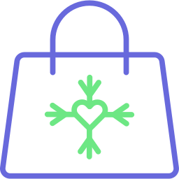 Heart on bag icon