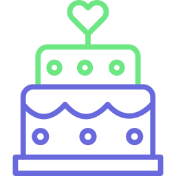 Romantic cake icon