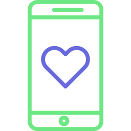 Heart on device icon