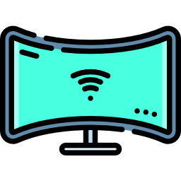 monitor curvo icono