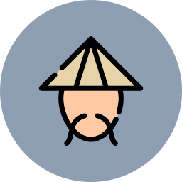 bambusowy kapelusz ikona