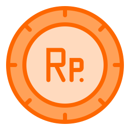 Indonesian rupiah coin icon