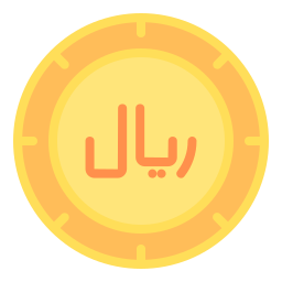 moneda de rial saudita icono
