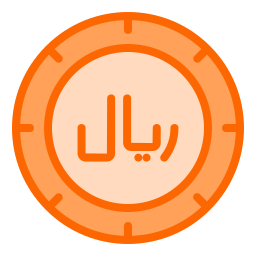 moneda de rial saudí icono
