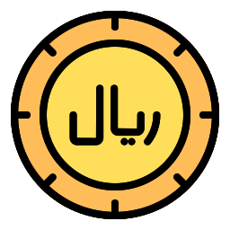 moneda de rial saudí icono