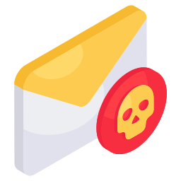 correo infectado icono
