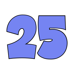 Number 25 icon