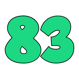 numero 83 icona